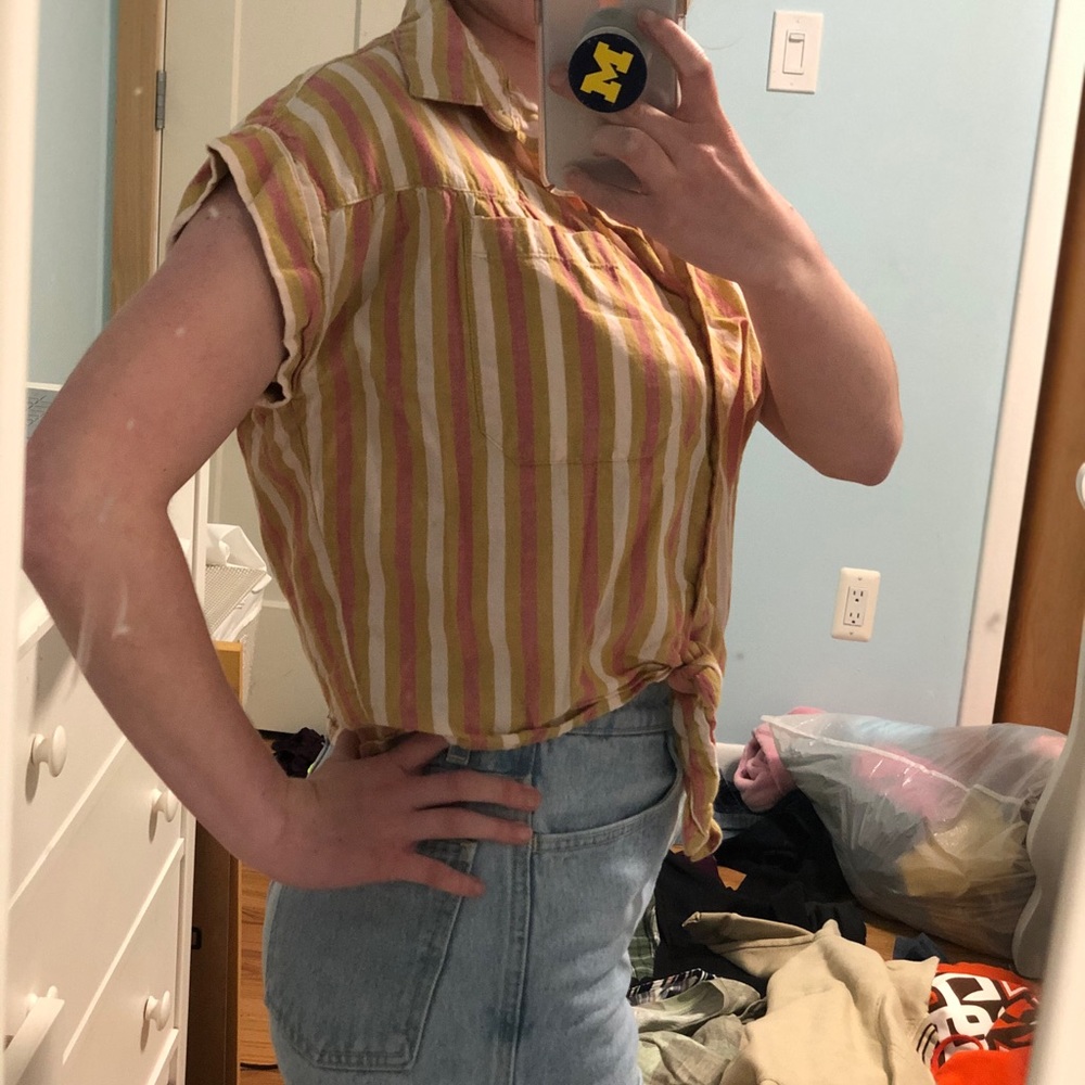 Striped Button Up top - Picture 2 of 5